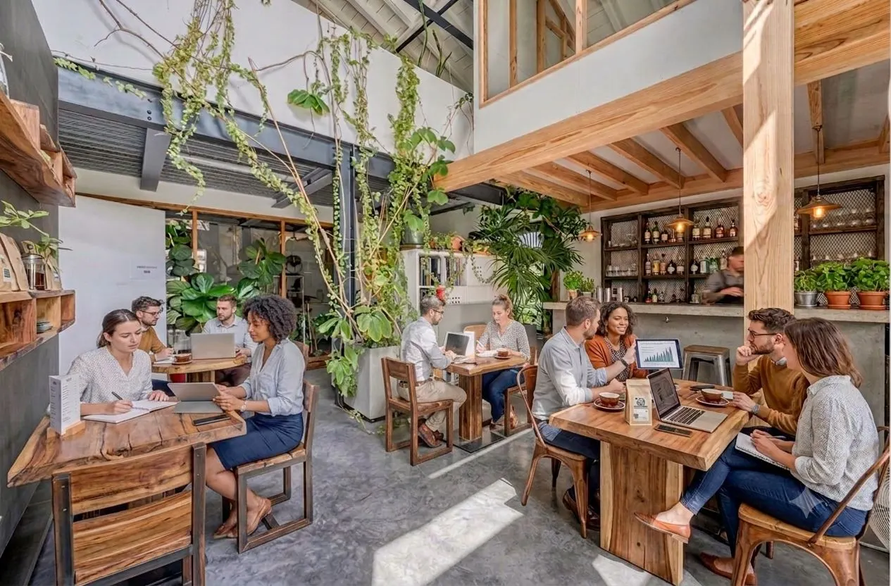 Espace de travail et de rencontre entre entrepreneurs à l’Académie Tiltio